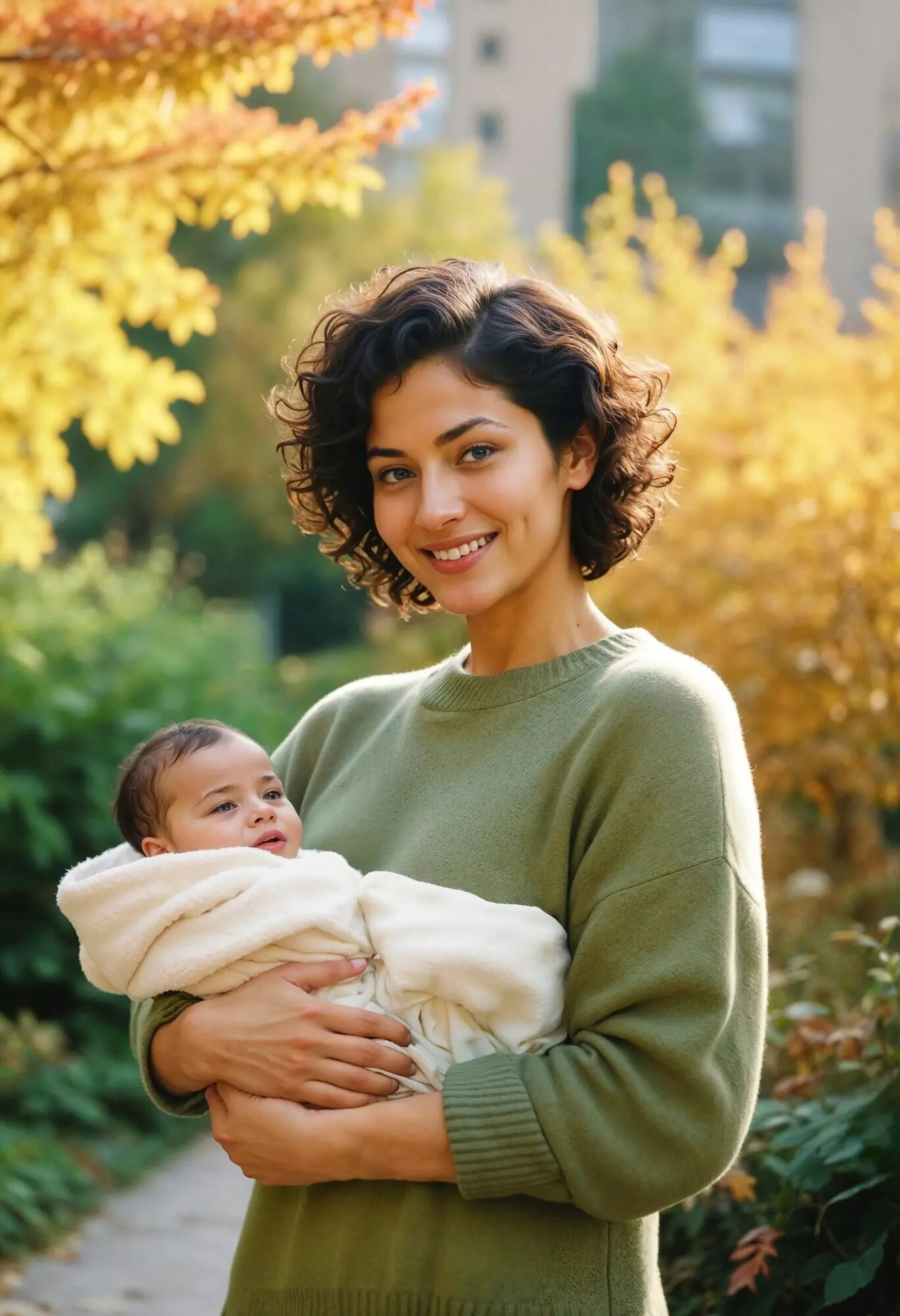 Porträt einer Frau, die Mutterschaft repräsentiert.